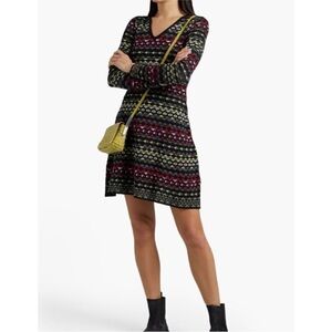 M MISSONI Metallic Crochet-Knit Mini Dress | Size 8